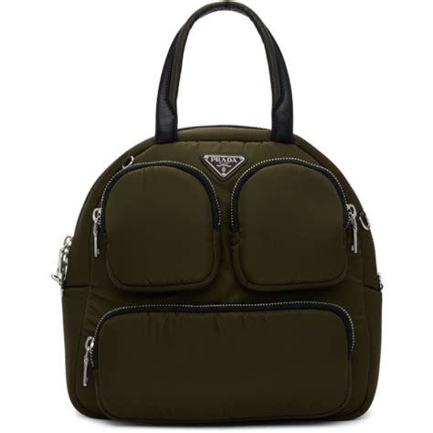 Prada: Khaki Large Duffle Bag 